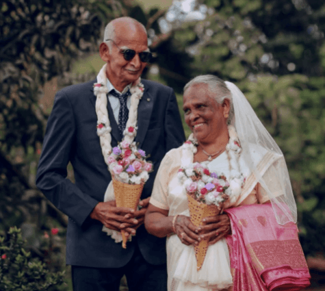 Elderly couple wedding photoshoot in Kerala