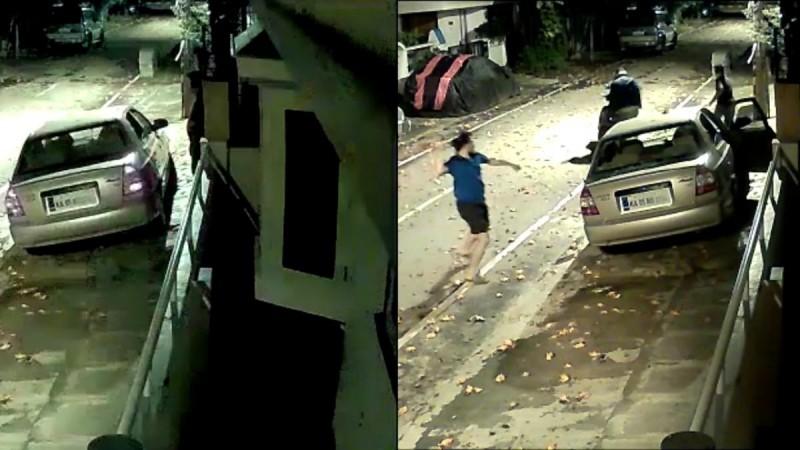 Robbery caught on camera in Bengaluru's Mico Layout:Screengrab Robbery Mico Layout
