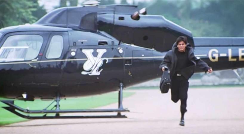 SRK helicopter scene