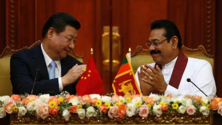 Xi Jinping and Mahinda Rajapaksa Sri Lanka