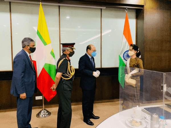 Indian Army Chief General MM Naravane and Foreign Secretary Harsh Vardhan Shringla met Myanmar State Councillor Aung San Suu Kyi in Myanmar earlier this month. Aung San Suu Kyi with Gen Naravane