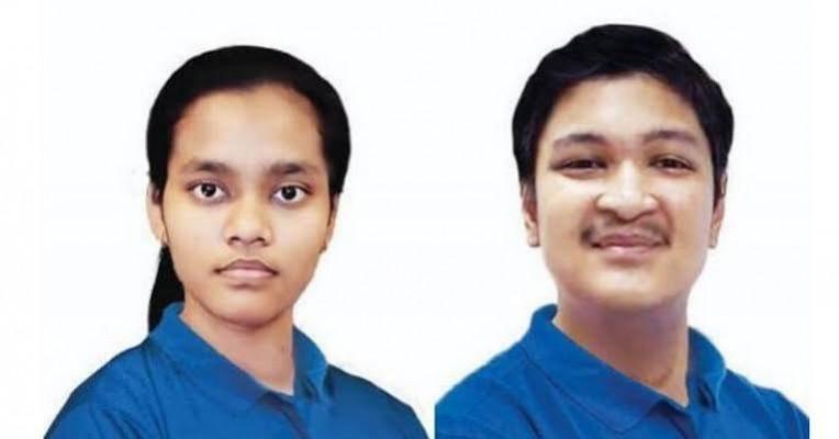 Akanksha Singh and Soyeb Aftab. Pic@Twitter NEET toppers