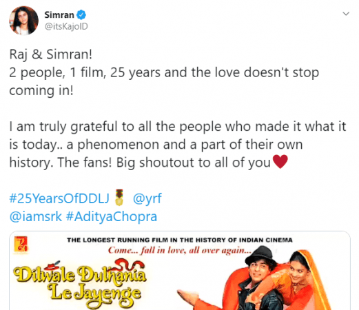 Kajol's tweet Kajol's tweet
