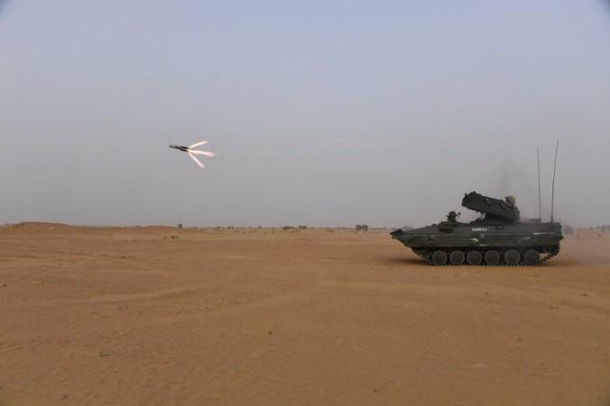 NAG, the DRDO's ingenuously developed 3rd Generation Anti-Tank Guided Missile (ATGM) successfully underwent a series of summer trials at Pokhran Field Firing Ranges carried out by the Indian Army during 7-18 July 2019. (Photo: IANS/RMO) NAG, the DRDO's ingenuously developed 3rd Generation Anti-Tank Guided Missile (ATGM) successfully underwent a series of summer trials at Pokhran Field Firing Ranges carried out by the Indian Army during 7-18 July 2019. (Photo: IANS/RMO)