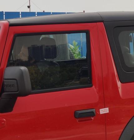 Notice that sticker on the door? All vehicles were properly sanitised before and after the drive 2020 Mahindra Thar 4X4 REVIEW