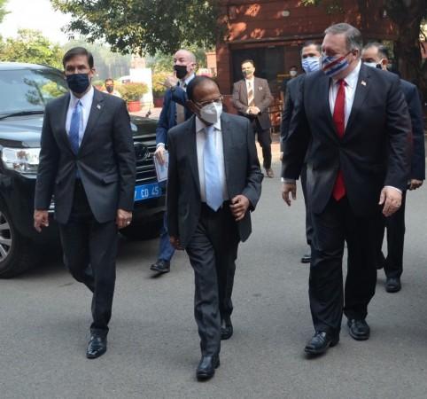 Amid China stand-off along LAC, NSA Doval meets Pompeo in Delhi. Amid China stand-off along LAC, NSA Doval meets Pompeo in Delhi.