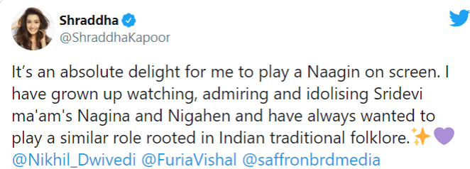 Shraddha kapoor statement