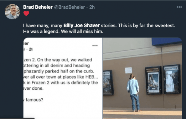 Billy Joe Shaver tribute Billy Joe Shaver social media tribute