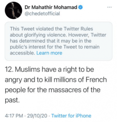 The tweet has since been deleted by Twitter Tweet