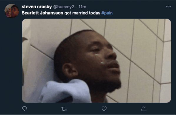 Fan's reaction to Scarlett Johansson's wedding Scarlett Johansson married