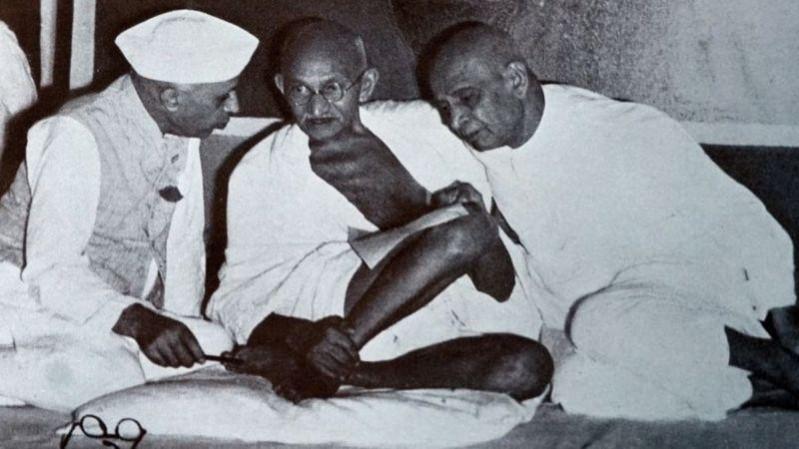 Sardar Patel with Mahatma Gandhi and Pandit Nehru Patel