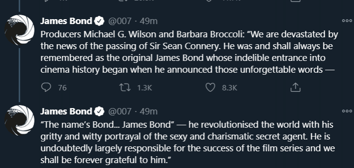James Bond official twitter page