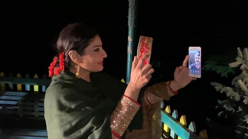 Raveena's long distance Karwa Chauth