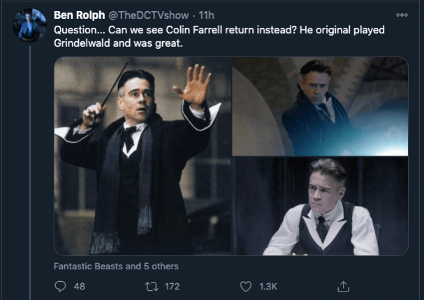 Colin Farrell in Fantastic Beasts 3 movie Colin Farrell in Fantastic Beasts