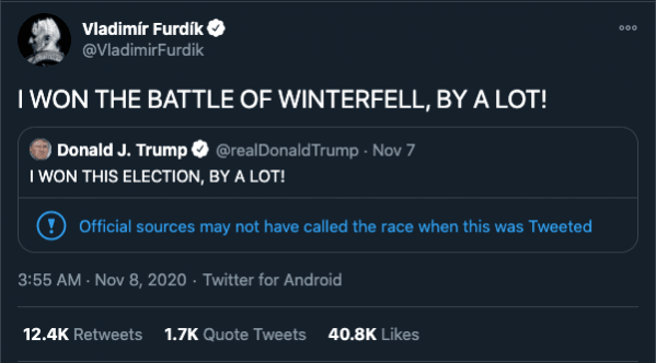 Vladimir Furdik mocks Donald Trump Night King actor