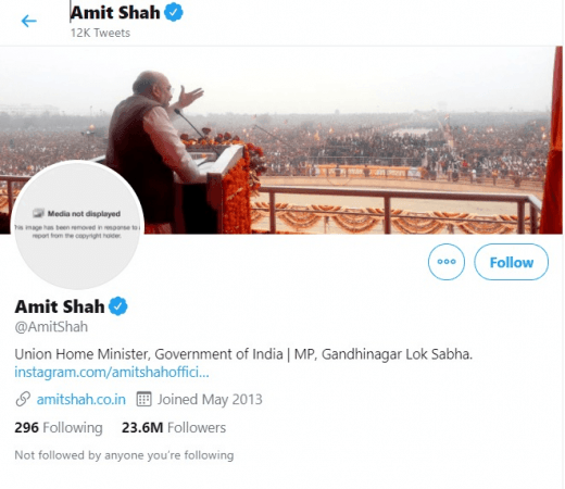 Amit Shah's Twitter DP removed twitter
