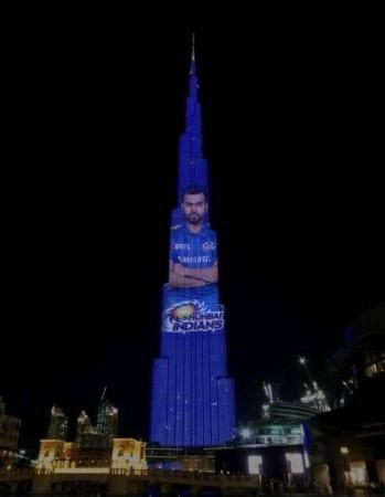 Morphed image of Burj Khalifa lighting up for Rohit Sharma doing rounds on the Internet Morphed image of Burj Khalifa lighting up for Rohit Sharma doing rounds on the Internet