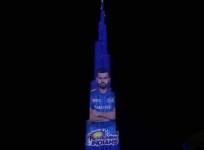 Morphed image of Burj Khalifa lighting up for Rohit Sharma doing rounds on the Internet