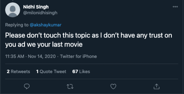 Social Media reaction to Ram Setu movie announcement Akshay Kumar Twitter