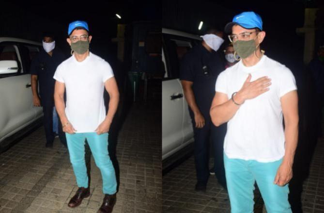Aamir Khan in theatres to watch 'Suraj Pe Mangal Bhari' Aamir Khan in theatres to watch 'Suraj Pe Mangal Bhari'