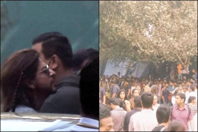 fans gather to see SRK