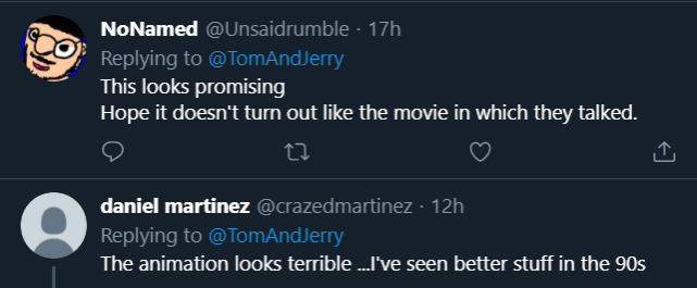 tom and jerry trailer response by fans