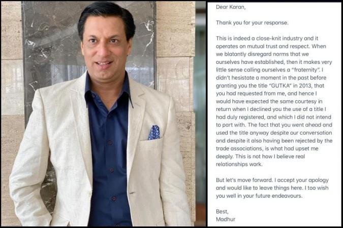 Madhur replies to Karan's tweet