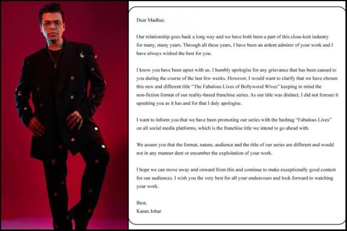 Karan johar's open letter