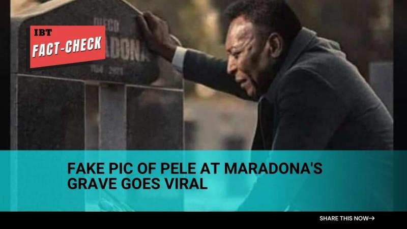 Pele at Maradona's grave Pele at Maradona's grave