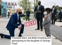 Old, unrelated image shared as Joe Biden apologising to George Floyd's daughter