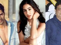 Sara Ali Khan, Varun Dhawan and David Dhawan