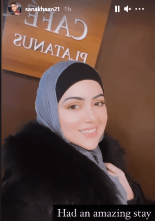 Sana khan leaves from honemoon