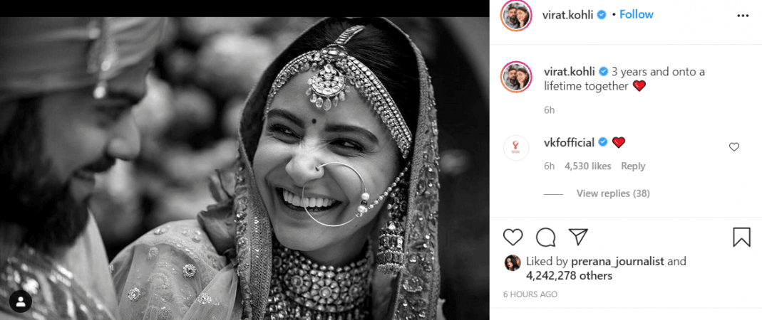 Virat's wish for anushka