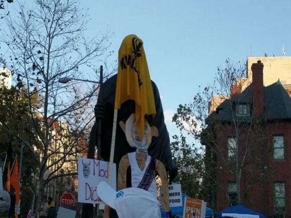 Khalistan supporters vandalise Mahatma Gandhi statue in Washington DC, US. Khalistani