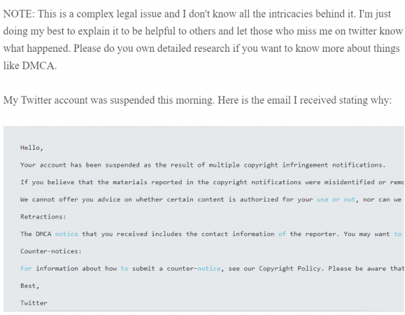 When Twitter suspends your account on an email