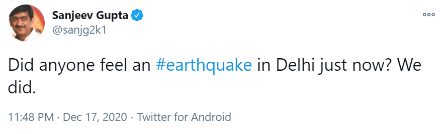 Earthquake in Delhi