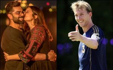 Brett Lee and Anushka Sharma and Virat Kohli