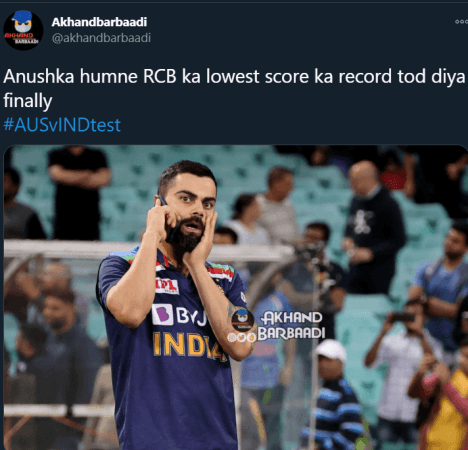 Anushka gets hate comments after Team India performers lowest score in test cricket