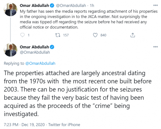 Omar Abdullah reacts