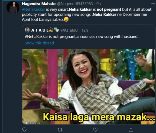 Neha Kakkar is not pregnant