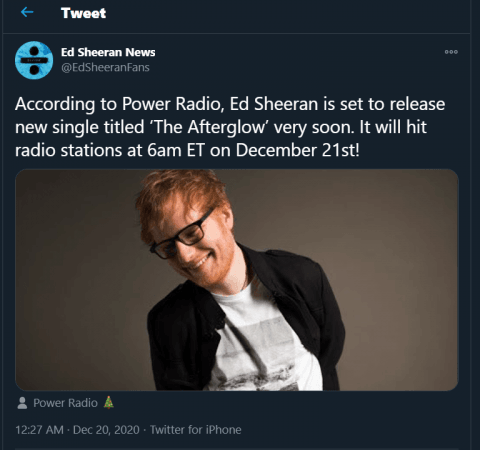 Ed Sheeran S The Afterglow Sheerios Went Into Meltdown After A Fan Posted A Theory About His Comeback Ibtimes India