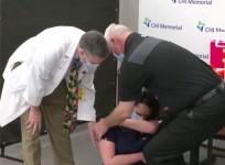 US nurse faints