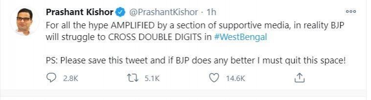 Prashant Kishor's tweet on Monday, Dec. 21, 2020 prashant kishor