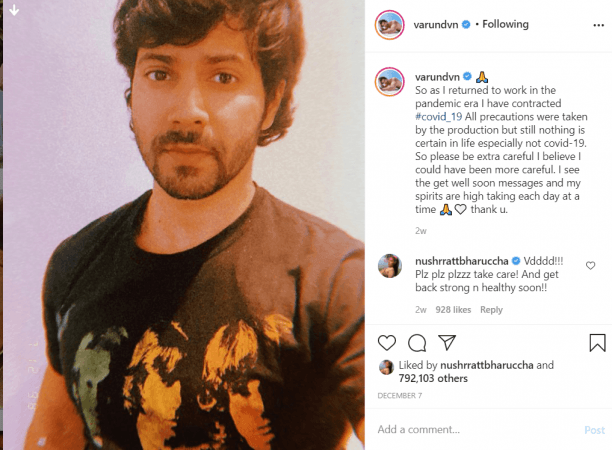 varun Dhawan covid positive