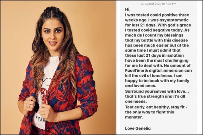 Genelia D Souza covid positive