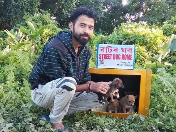 Assam youth uses discarded TV sets to house stray dogs dog home