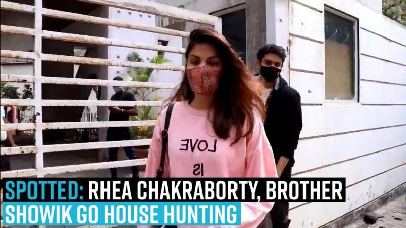Spotted: Rhea Chakraborty, brother Showik go house hunting in Mumbai