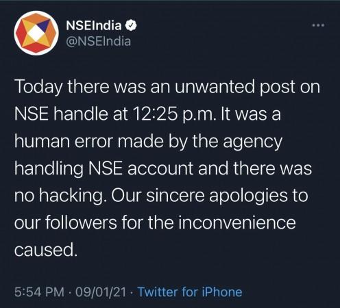 NSE aplogises