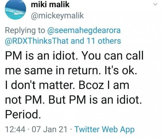miki malik tweet