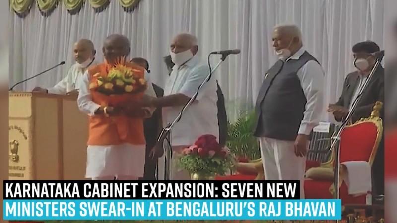 Karnataka cabinet expansion: Seven new ministers swear-in at Bengaluru's Raj Bhavan